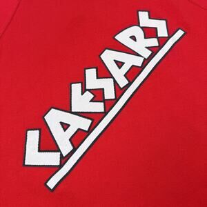 Vintage Caesars Palace Sweatshirt Red Made in USA Puffy Print Graphic L
